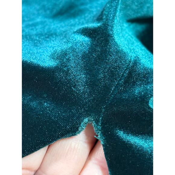 Vince Camuto Green Velvet Gown 10 Christmas Holiday Side-slit Cowl Neck Side Zip - Picture 8 of 8